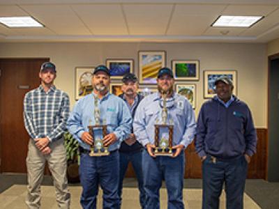 Water Resources employees Derek Averill, Michael Silverthorne, Bennie Pittman, Josh Setzer, and Dean Roberson