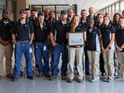 Water Treatment Plant staff with AWOP award