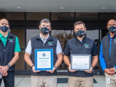 Water Resouces employees Anthony Whitehead, Dail Booth, Chad Flannagan, and Julius Patrick.