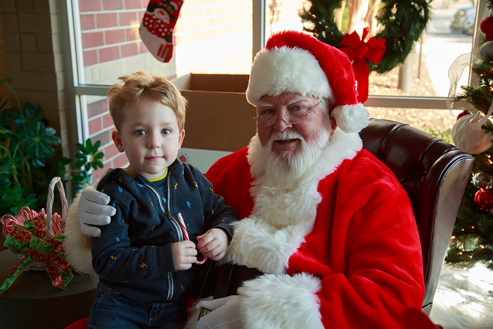 child with santa