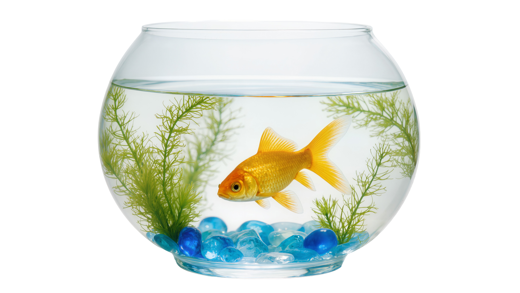 goldfish in fishbowl