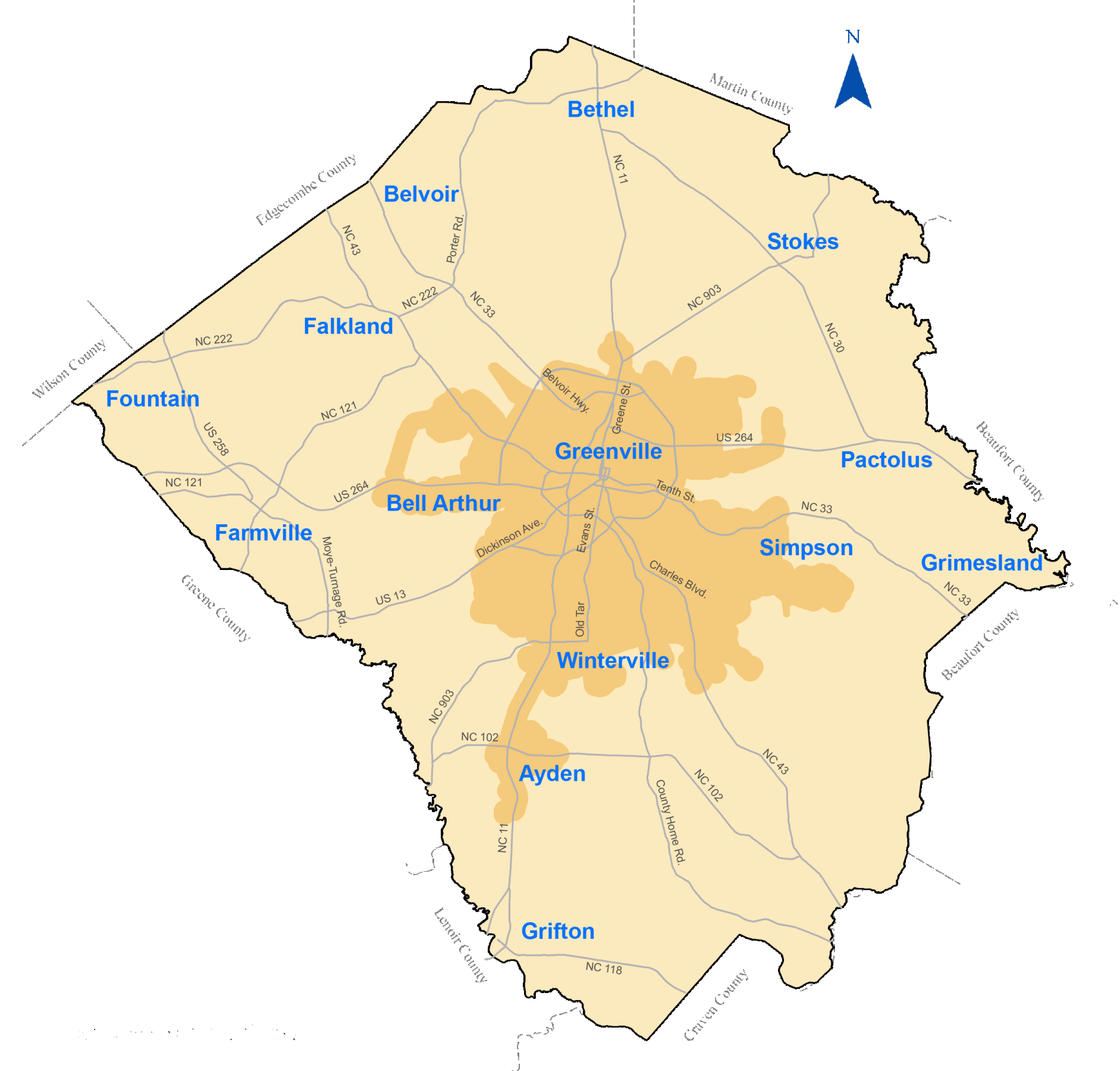 gas service area map