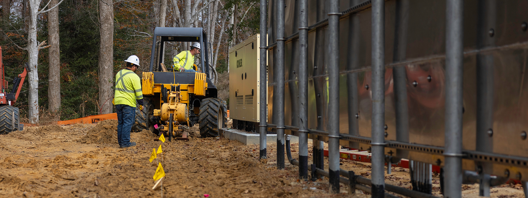 Natural gas crew works