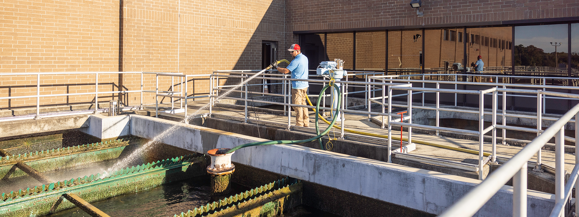Water Treatment Plant operator works